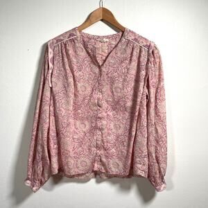 Louise Misha Jane Blouse 34 XS Pink Romantic Cottage Prairie Floral Boho Coastal
